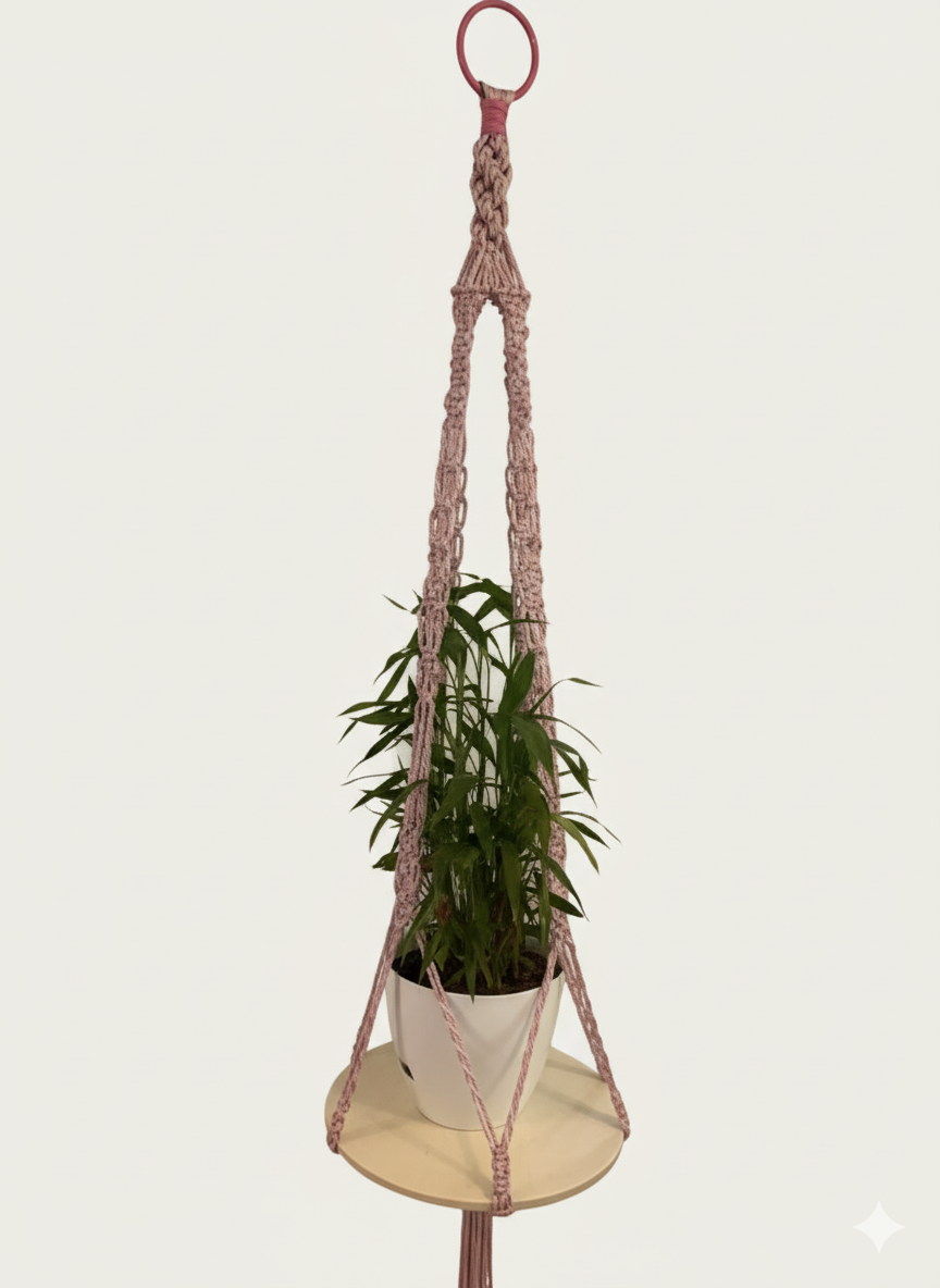 Blush Cascade Macramé Plant Hanger